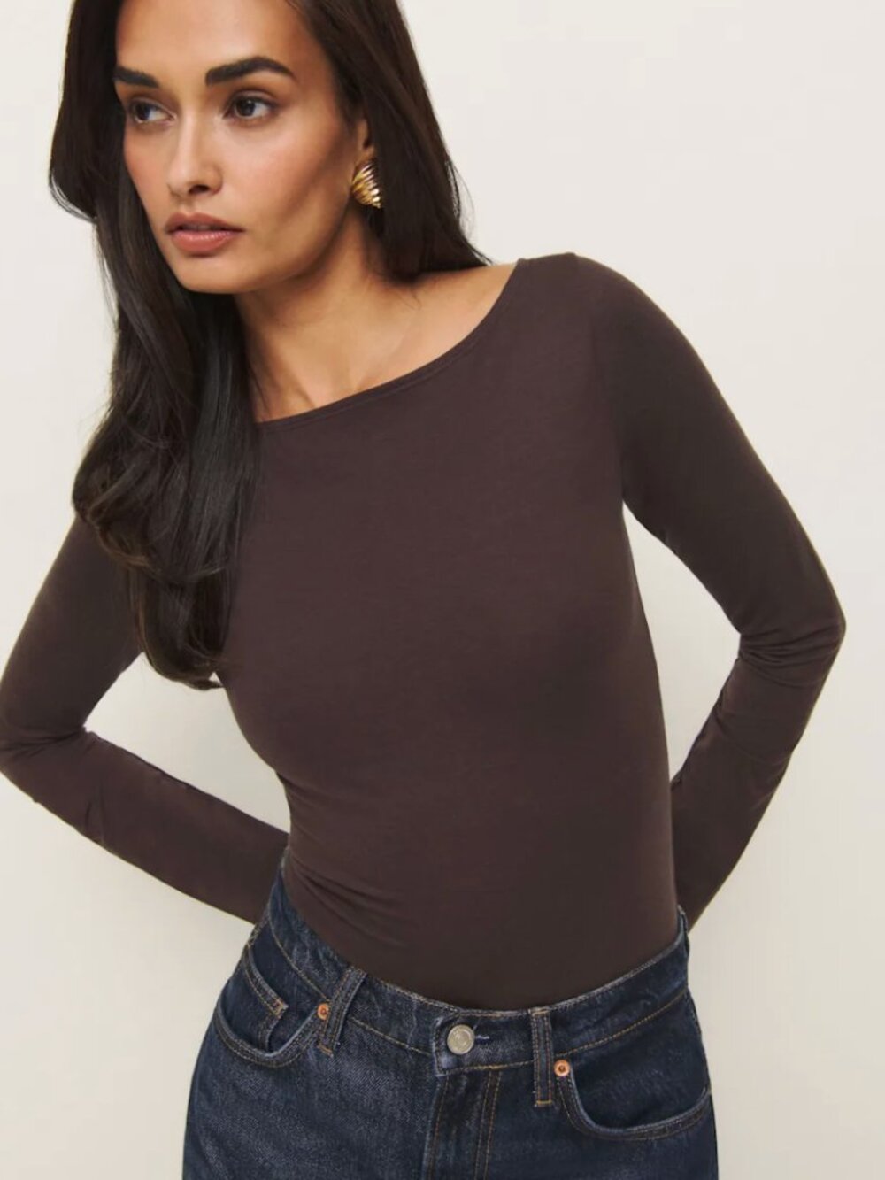 Reformation Wiley Knit Top Brown - Size S